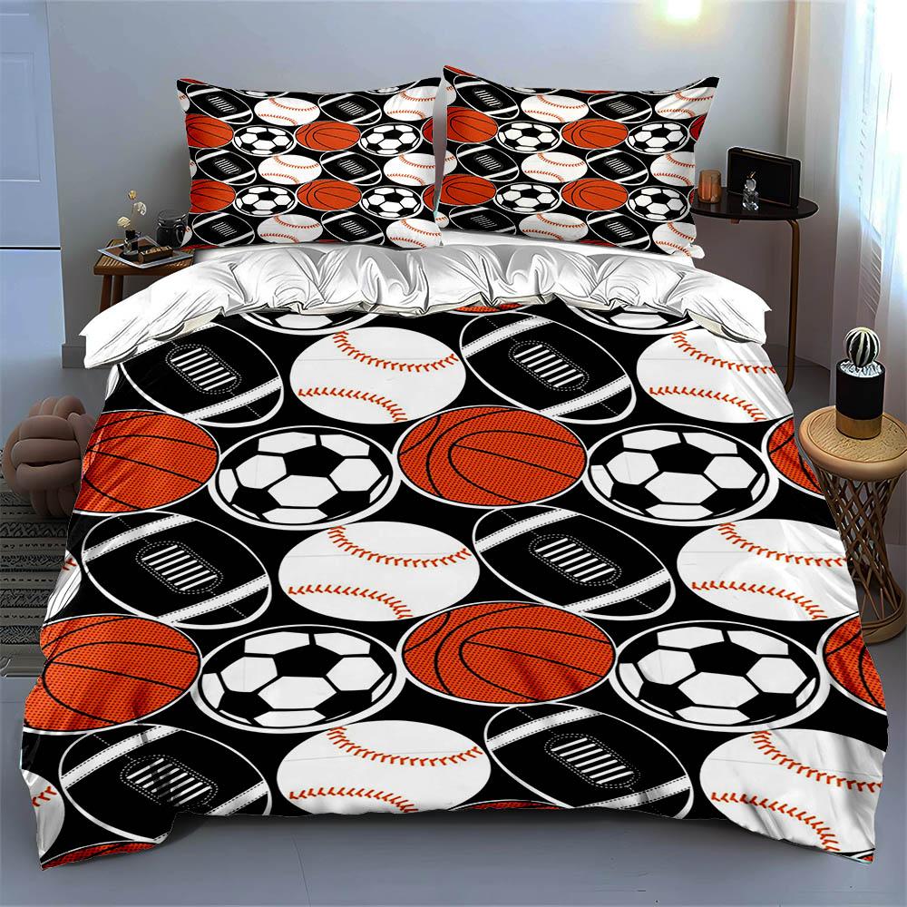 Sports ball pattern. Bedding Duvet cover sets Duvet covers Pillowcases gifts (1 * Duvet Cover 2 * Pillowcases, without duvet insert)