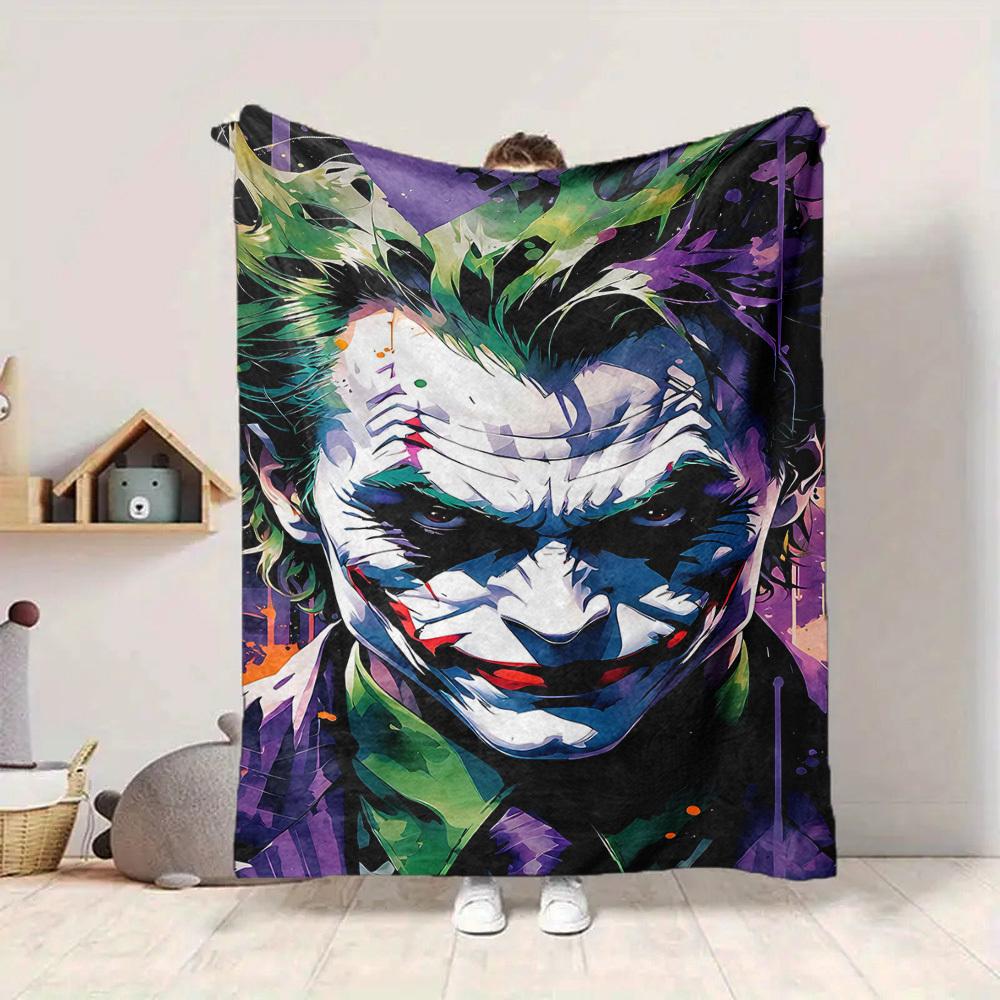 1pc Joker Flannel Throw Blanket Lightweight Soft Warm All Season Blanket for Sofa, Bed, Travel, Camping L1024216