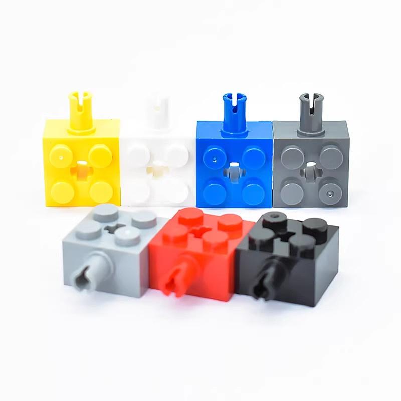 100pcs 6232 Modified 2 x 2 with Pin and Axle Hole Bricks Collection Bulk Modular Toys For Technical MOC DIY Buildings Blocks