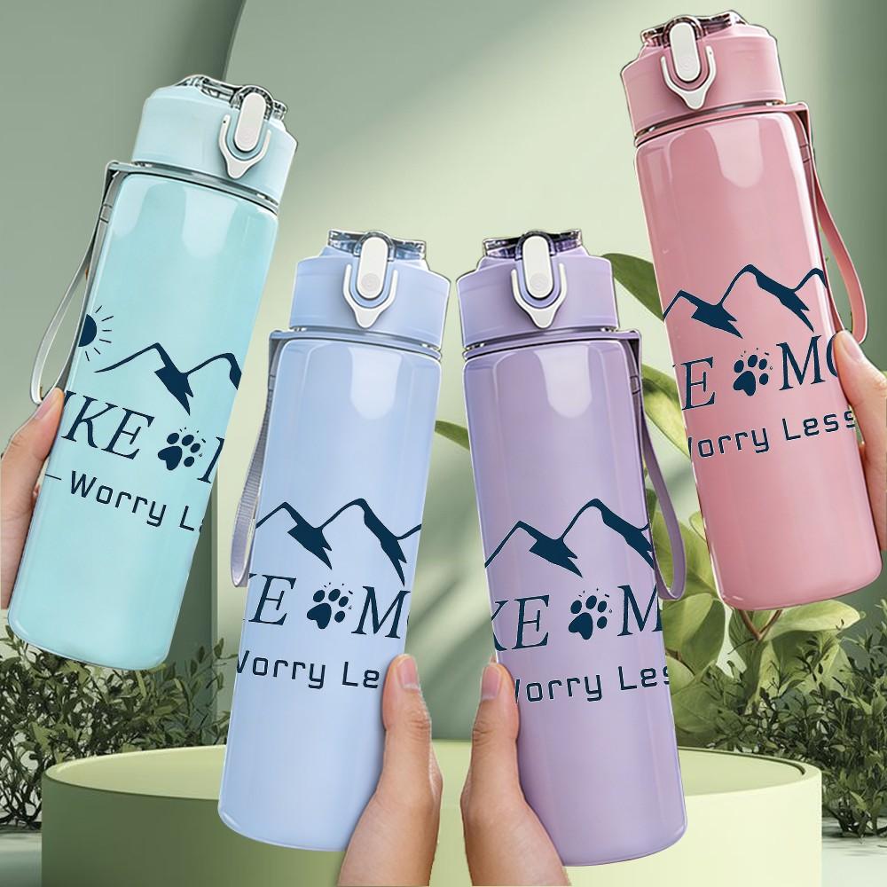 1PC Hike More Mountain Scene 750ml Color Plastic Sports Water Bottle Leakproof Flip Straw Lid Suitable for Sports Office Home Use
