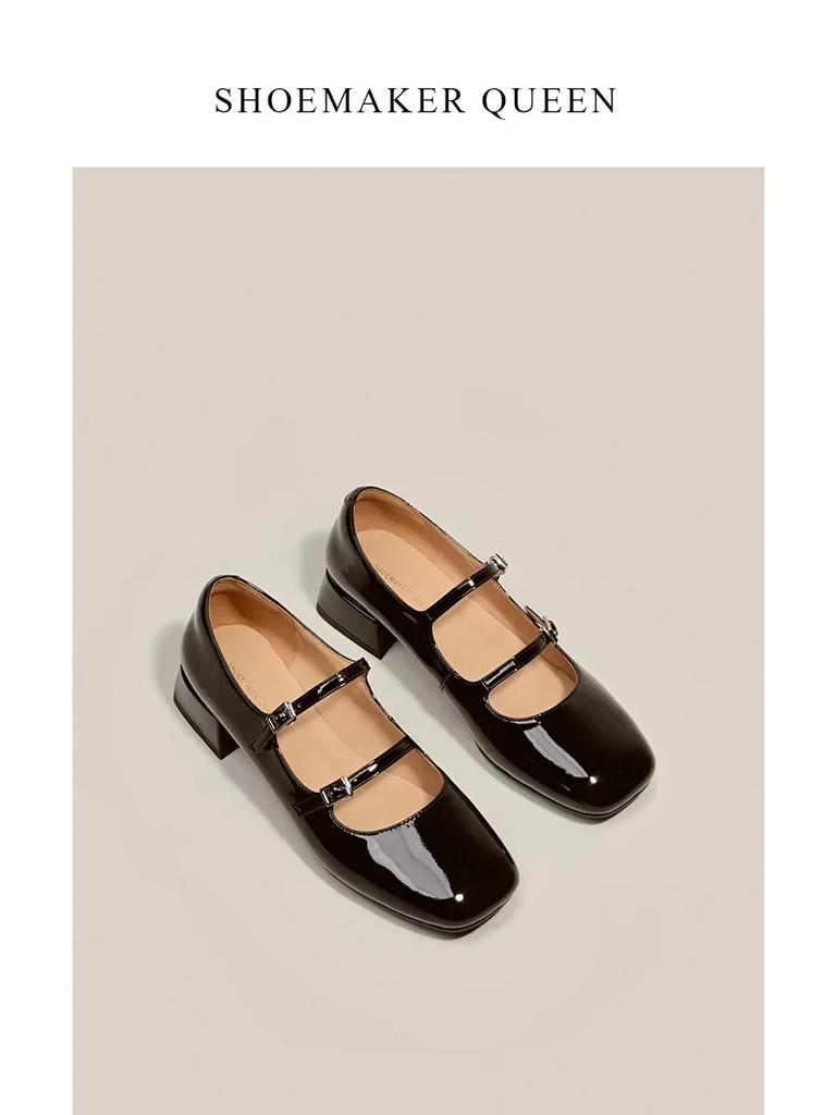 Женская обувь Ретро балетки на толстом каблуке для женщин Туфли Мэри Джейн на среднем каблуке Туфли Zapatos De Mujer