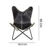 Black Leather Vintage Relax Arm Butterfly Chair Folding Seat Modern Sling Lounge