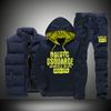 Men's Tracksuits Casual Set 3 Pieces Warm Vest Sweatpants Hoodie Letter Printed Plus Size 5XL Mens Joggers Set Sweat Suits