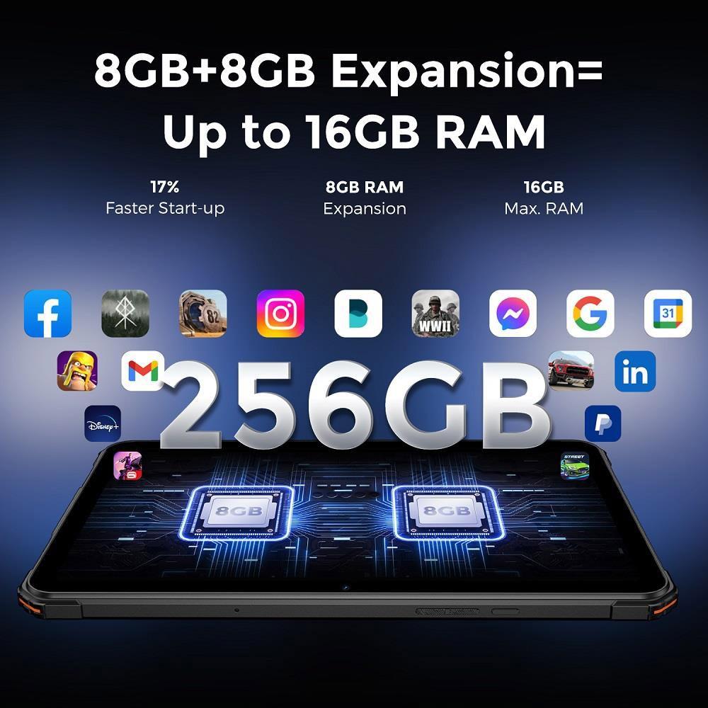 FOSSiBOT DT1 10.4in FHD Tablet, MT8788 Octa-core, 8GB RAM 256GB ROM, 16MP Front Camera 48 Rear Camera, Android 13