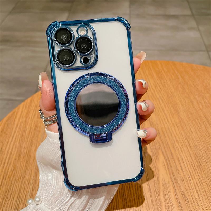 Чехол-держатель для зеркала с покрытием, мягкий силиконовый, четыре угла, воздушная подушка, противоударный, защитный чехол для Samsung Xiaomi Poco Redmi