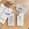 Line Art Minimalist Painting Phone Case Transparent Soft For Iphone 5 5s 5c Se 6 6s 7 8 11 12 Plus Mini X Xs Xr Pro Max