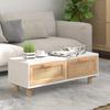 Coffee Table White 80x40x30 cm Engineered Wood & Solid Pine Wood