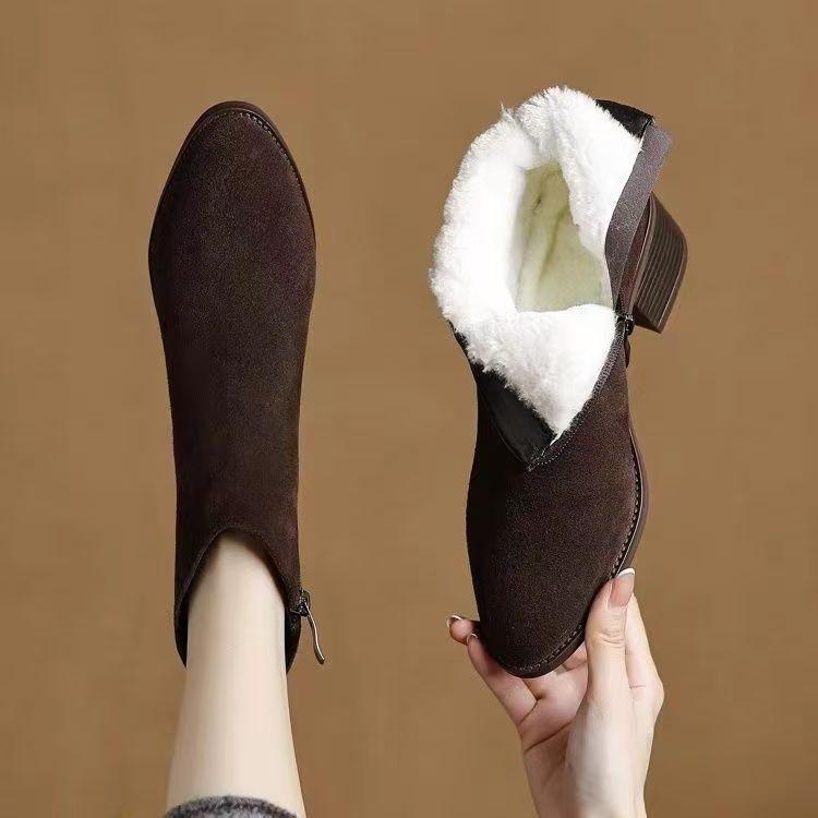 Женские легкие удобные толстая подошва холодные теплые утепленные снегоступы нескользящие износостойкие для улицы отдыха спорта остроносые хлопковые ботинки