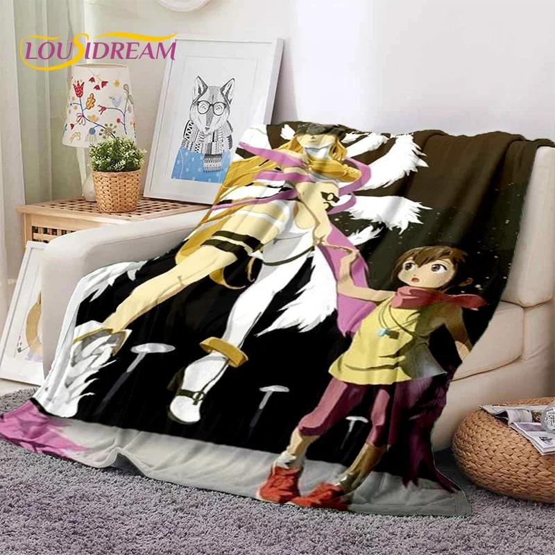 Мягкое фланелевое одеяло в стиле ретро Digimon Adventure Monster Cartoon для кроватей, диванов, пикников, плед для покрывала, детский подарок