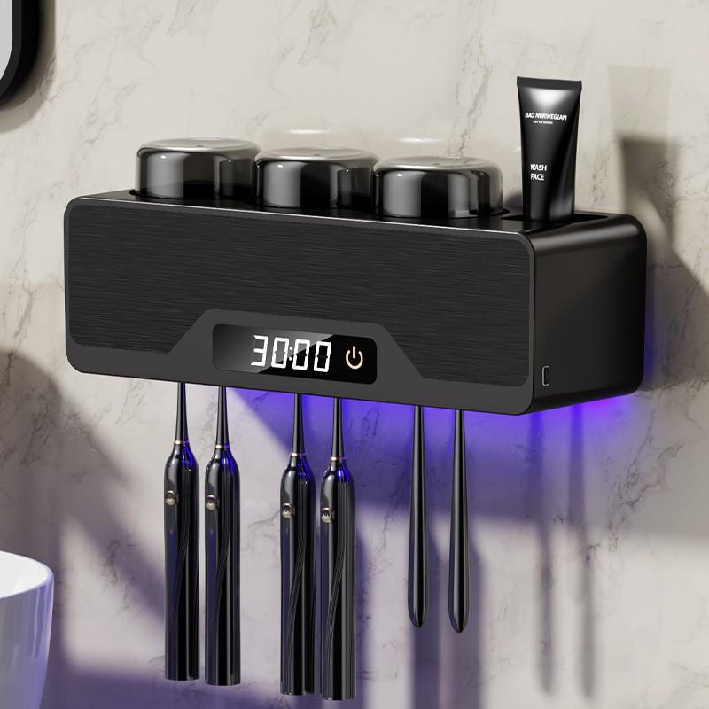 Умный настенный УФ-держатель для зубных щеток и дезинфектор с сушкой и стаканом для хранения