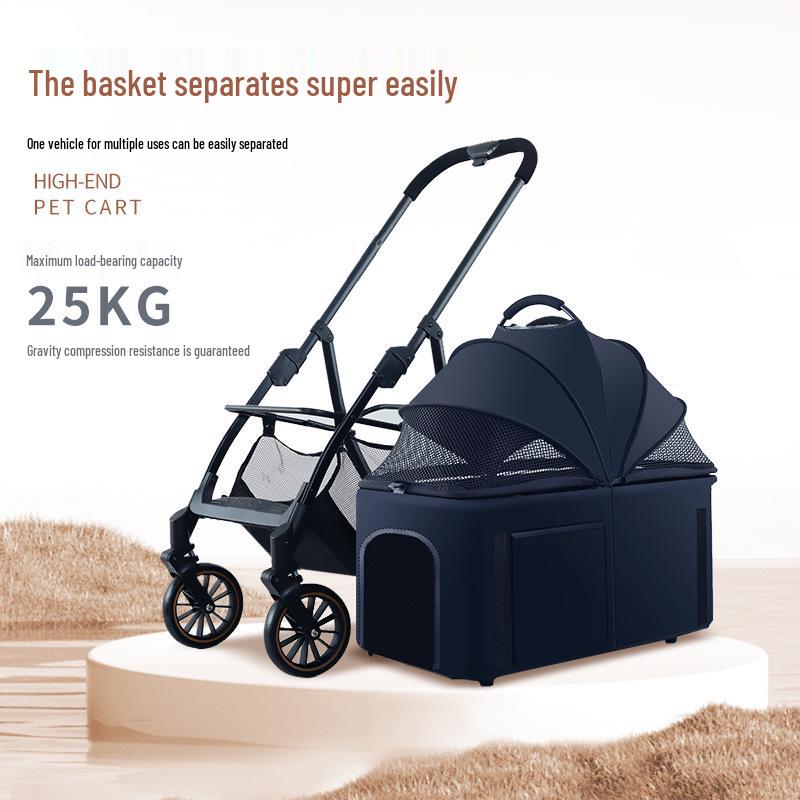 Lightweight Folding Pet Stroller for Small Dogs and Cats