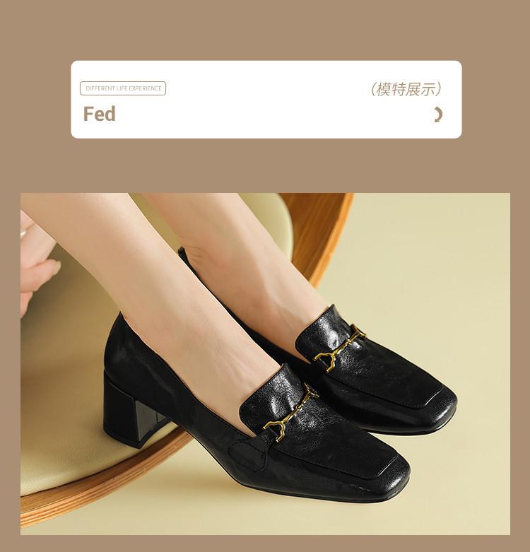 [Top layer sheepskin] 2026 Retro Square Toe Thick Heel Cowhide Oxford Shoes