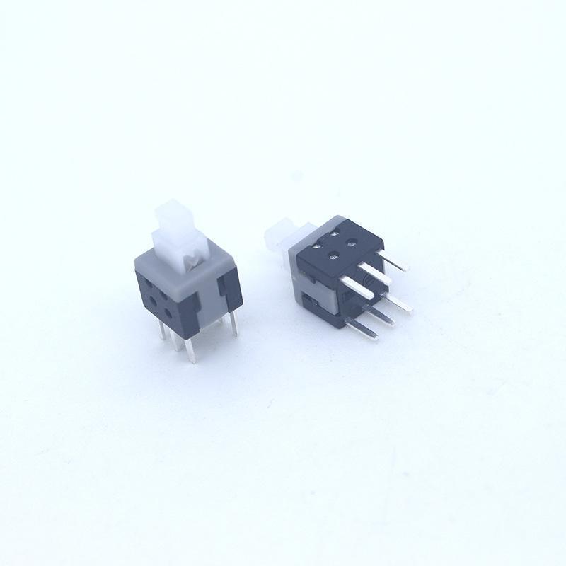 In Stock: 5.8x5.8 and 8.5x8.5 High/Flat Head Self-Locking Button Switch, Non-Locking Option Available