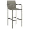 5 Piece Garden Bar Set Grey Poly Rattan