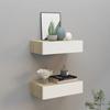 VidaXL 2x Wall-Mounted Drawer Shelves Floating Cabinets Hanging Shelves Wall Supports Living Room Living Room 330250