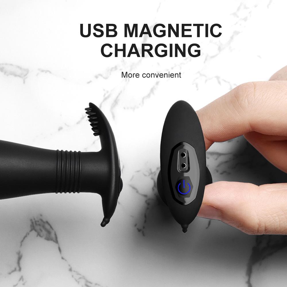 Вибратор для ануса с управлением через приложение, Беспроводная перезаряжаемая силиконовая анальная пробка, Тихий, Множество режимов вибрации для пар