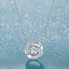 S925 pure silver three-second heart sterling silver necklace pendant niche high-end design flash diamond collarbone chain for girlfriend gift