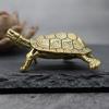 Retro Brass Tortoise Ornaments Mini Copper Turtle Figurines Longevity Animal Sculpture Tea Pet Desktop Decor Fengshui