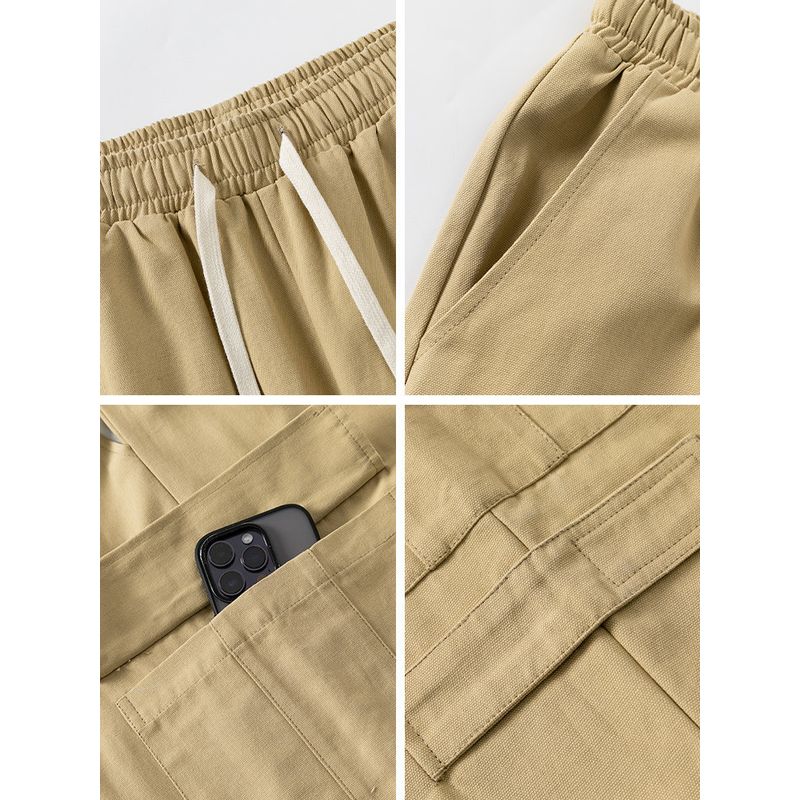 Wassup Khaki Workwear Multi-Pocket Straight Wide-Leg Pants Men's Spring and Autumn National Trend Street Style Couple Versatile Long Pants