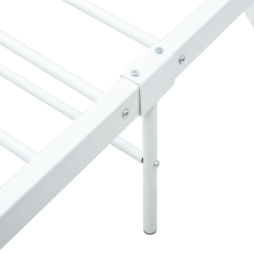 Single Bed Frame White Metal 100 * 200 cm