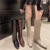 2025 Autumn and Winter New Large Size Retro Knight Boots Women's Head Boots But Knee High Boots Straight Knight Boots Jane