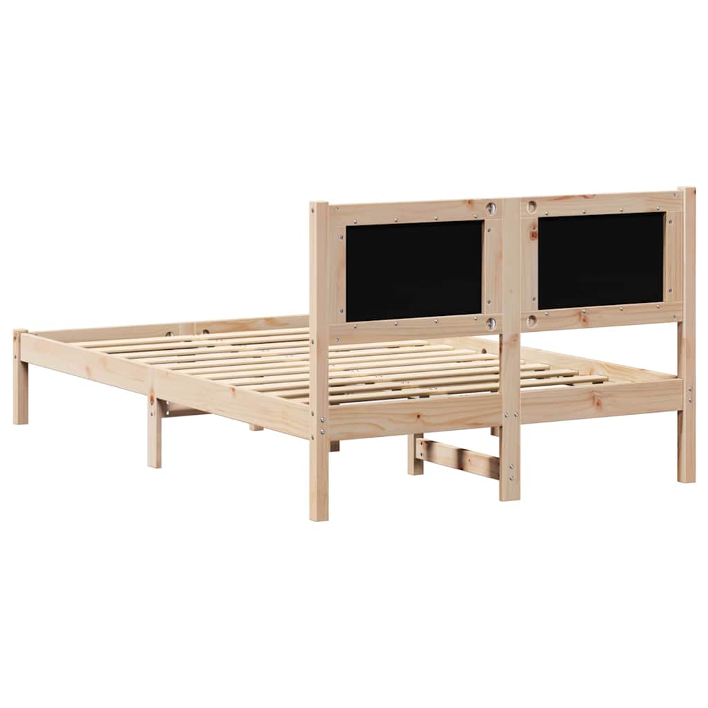 Bed Frame Light Grey 120 x 200 cm Solid Pine Wood