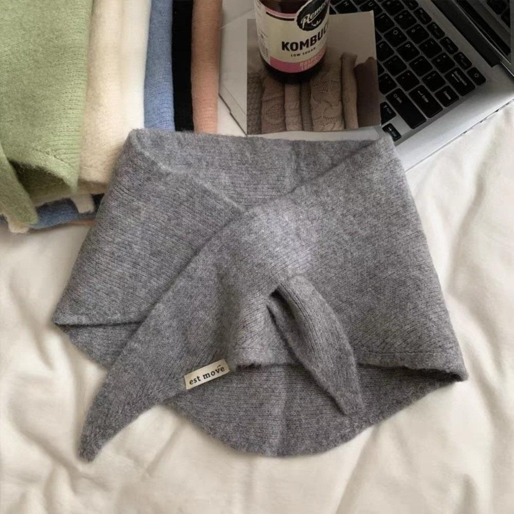 New Windproof Neck Warmer Coldproof Triangular Neckerchief Warm Knitted Scarves Bib Autumn and Winter