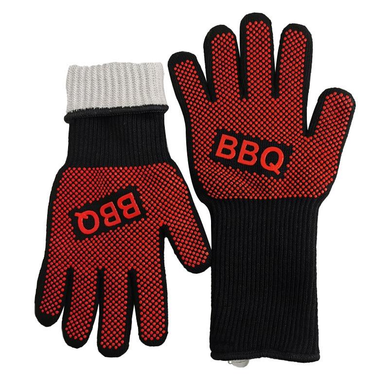 Meier High temperature resistance 500 degrees, silicone barbecue oven microwave oven anti-scalding high temperature insulation gloves