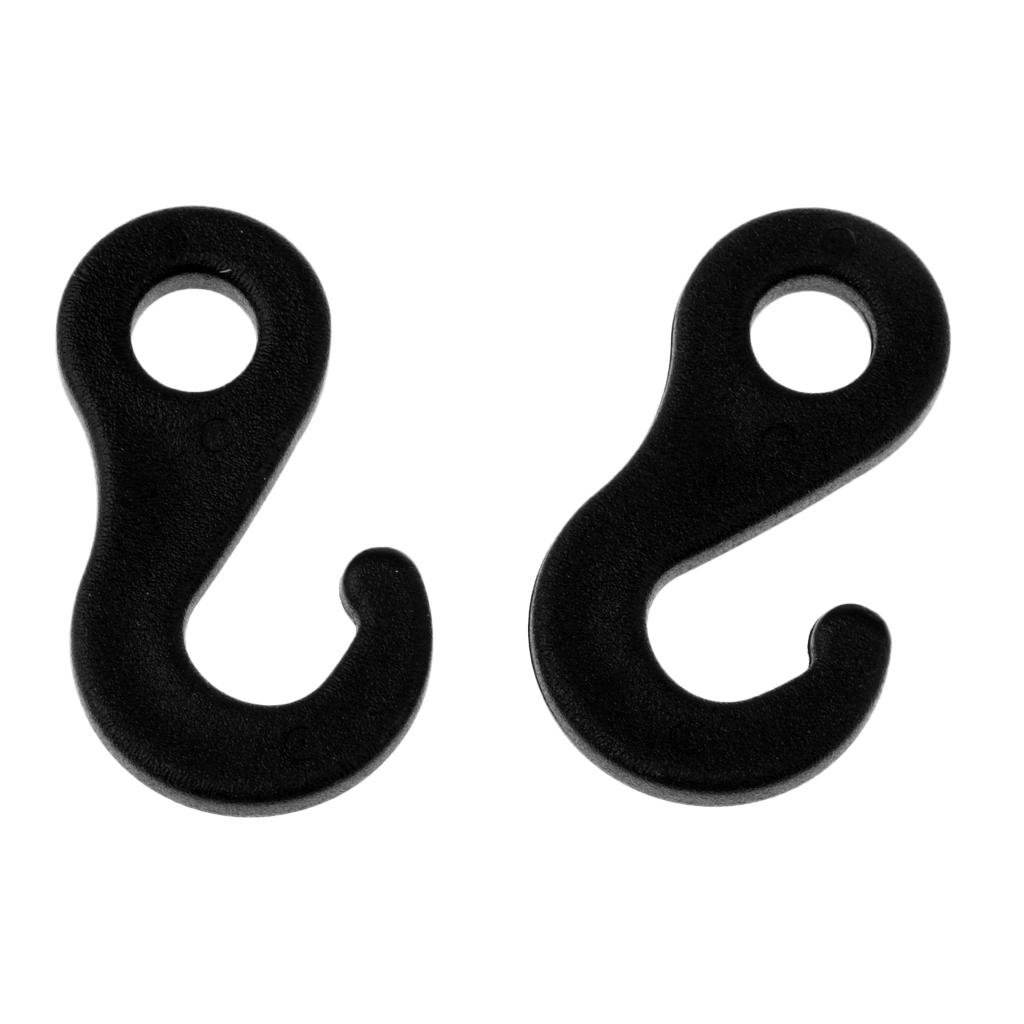 10 Pcs Plastic Shock Cord Hook Hooks End for Elastic Rope Strapping Tape