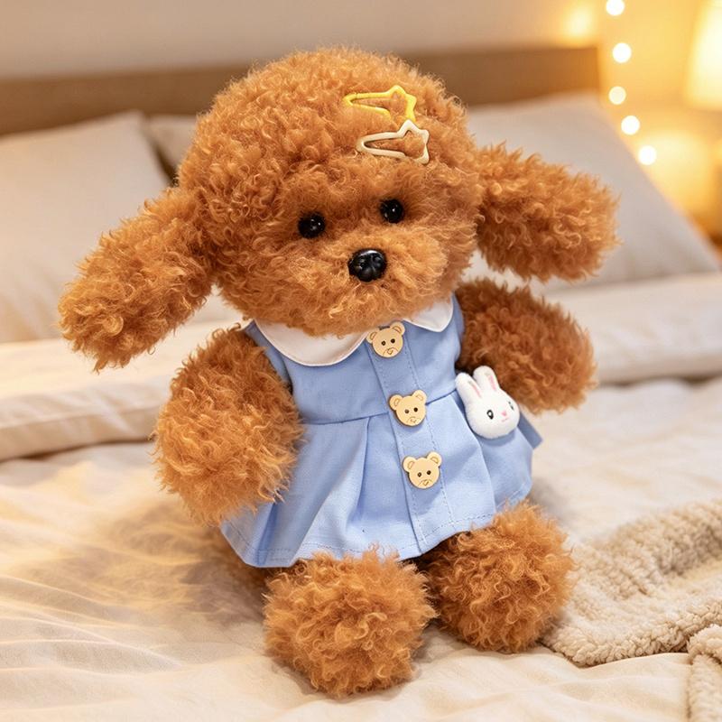Soft Fluffy Poodle Puppy Plush Toy Curly Hair Teddy Dog Stuffed Doll Cute Animal Pillow Kids Gift Home Decor