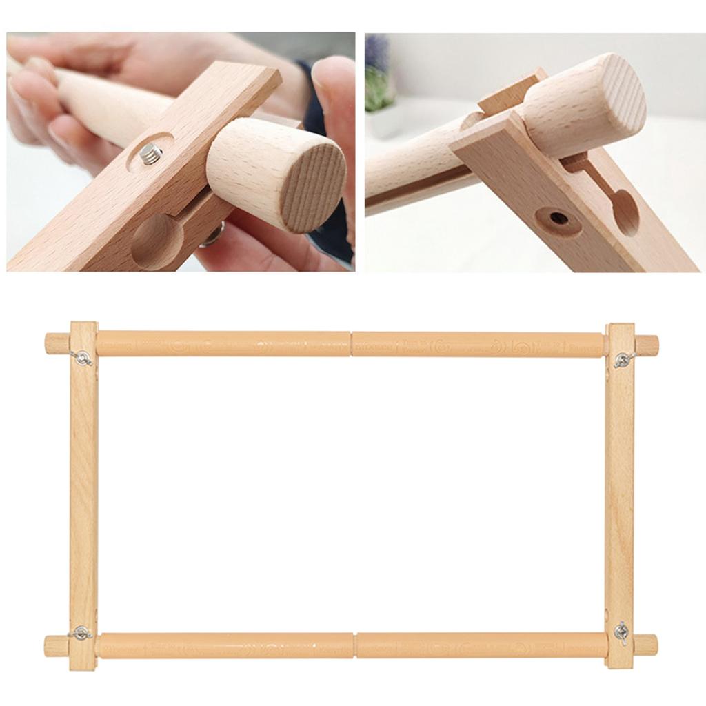 Wooden Tapestry Scroll Embroidery Frame Cross Stitch DIY Craft Sewing Tool