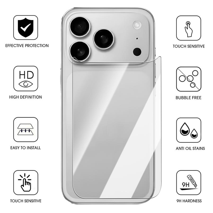 [2+2] 4в1 Защитные стекла для экрана спереди и сзади для iPhone 17 Air / 17 Pro / 17 Pro Max HD Прозрачная пленка с полным покрытием для iPhone17