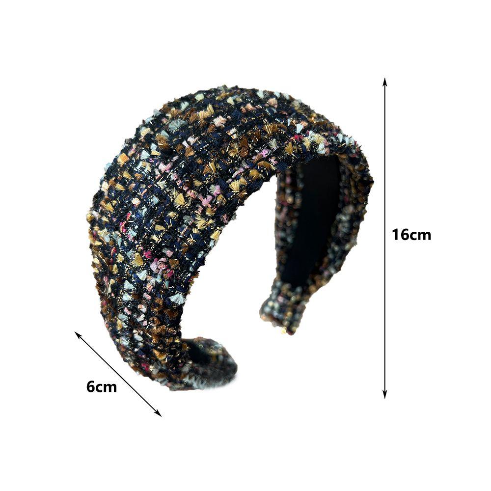 Handmade Craftsmanship Hair Hoop Tweed Fabric Wide Headband Elegant Anti-Slip Headband  Daily Use