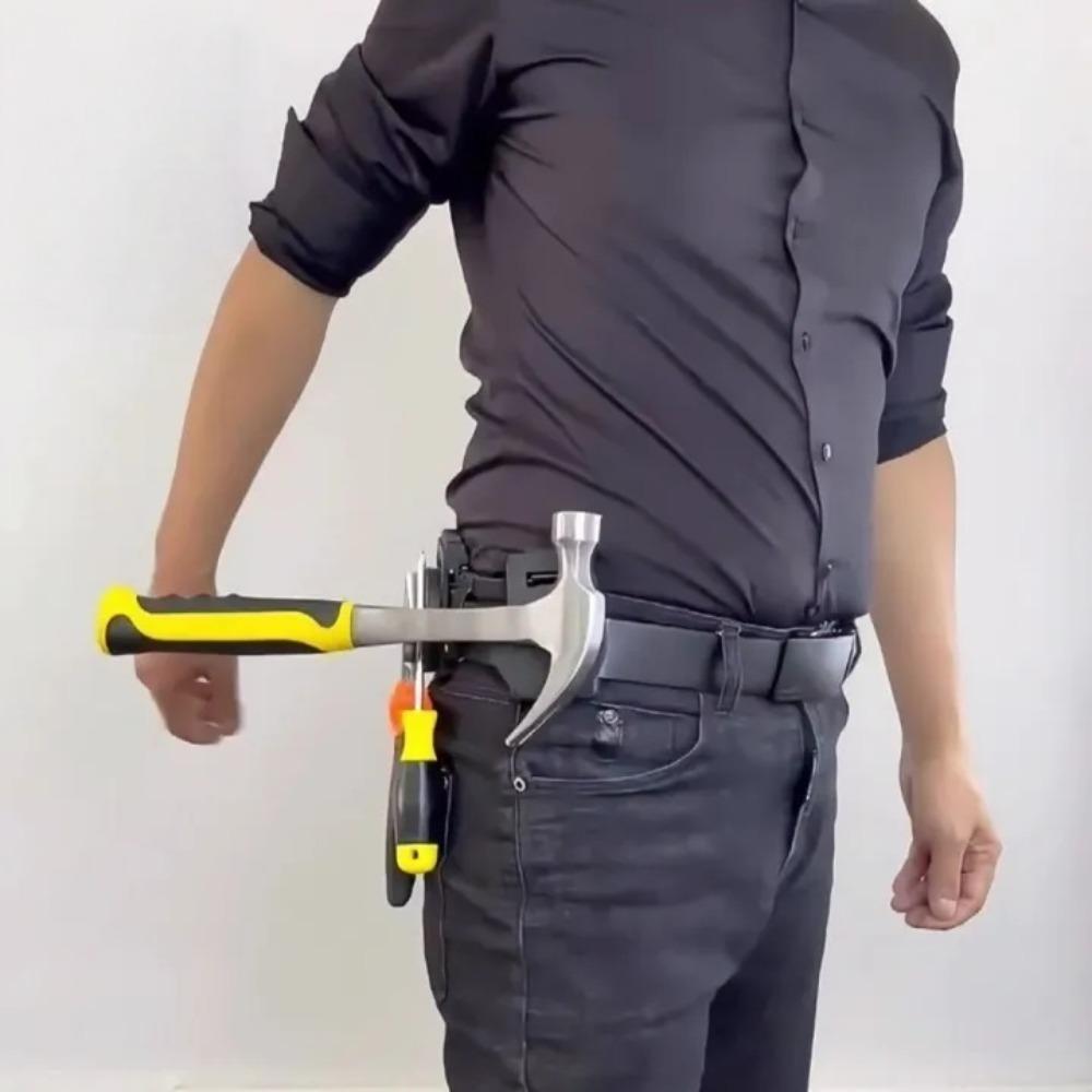 Adjustable Strong Magnetic Plastic Waist Clip Round Disc Belt Buckle Portable Suction Cup Holder Screw Hardware Storage Tool