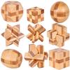 Бамбуковые деревянные пазлы Игры Burr Puzzles Jigsaw Lock 3D Логические головоломки ручной работы Интеллектуальные