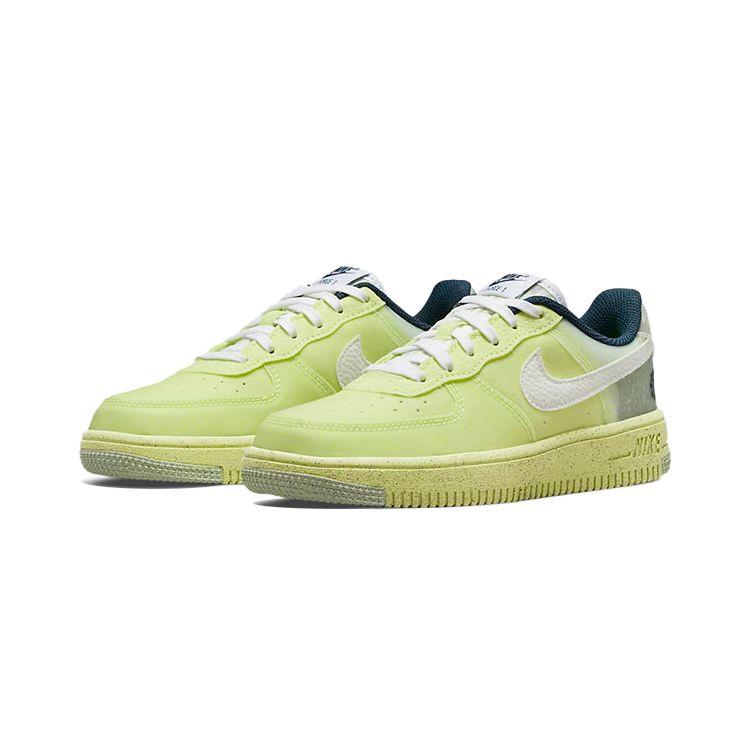 Nike Кроссовки Air Force 1 Crater из переработанных материалов, повседневные, нескользящие, амортизирующие, прочные, низкие, для детей, зеленые DH4340-700