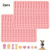 2 Pieces Silicone Dog Treat Molds: BPAFree Baking Mat with 5 Shapes 130 Grids for DIY Dog Biscuits and Treats