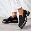 New Autumn Loafers Large Size Casual British Style Shoes for Women Chunky Heel Flat Woman Shoes Retro Platform Sneakers