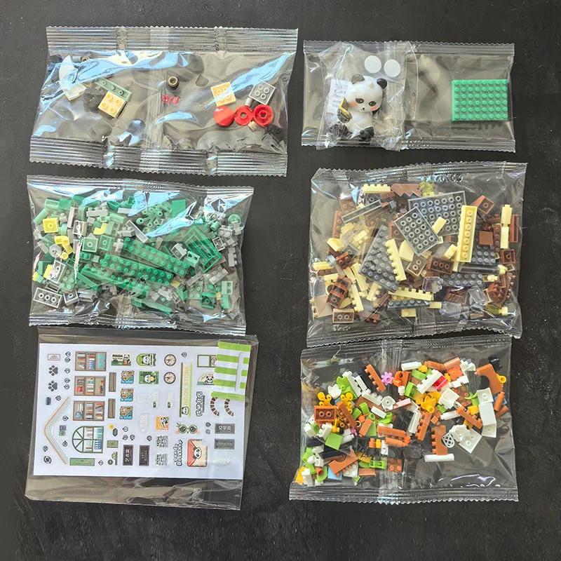 Foldable Street View Series Capybara House Panda Book Shop Mold Block Building Blocks Chinese Mini City Shop Bricks Toy for Kid