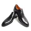Fashion High-end Genuine Leather Dress Shoes Men's Black Oxford Shoes Anti-Slippery Lace-Up Soft Feature for Autumn and Winter Parties