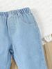 Young Girl Stretch Flare Jeans with Elastic Waist - Versatile and Relaxed Casual Style