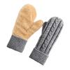 Thermal Knit Gloves for Winter Double-Layer Fleece Lined Windproof Mittens