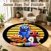 Round Rug Custom NameRainbow Friends Pattern Non Slip Carpet Home Floor Decor