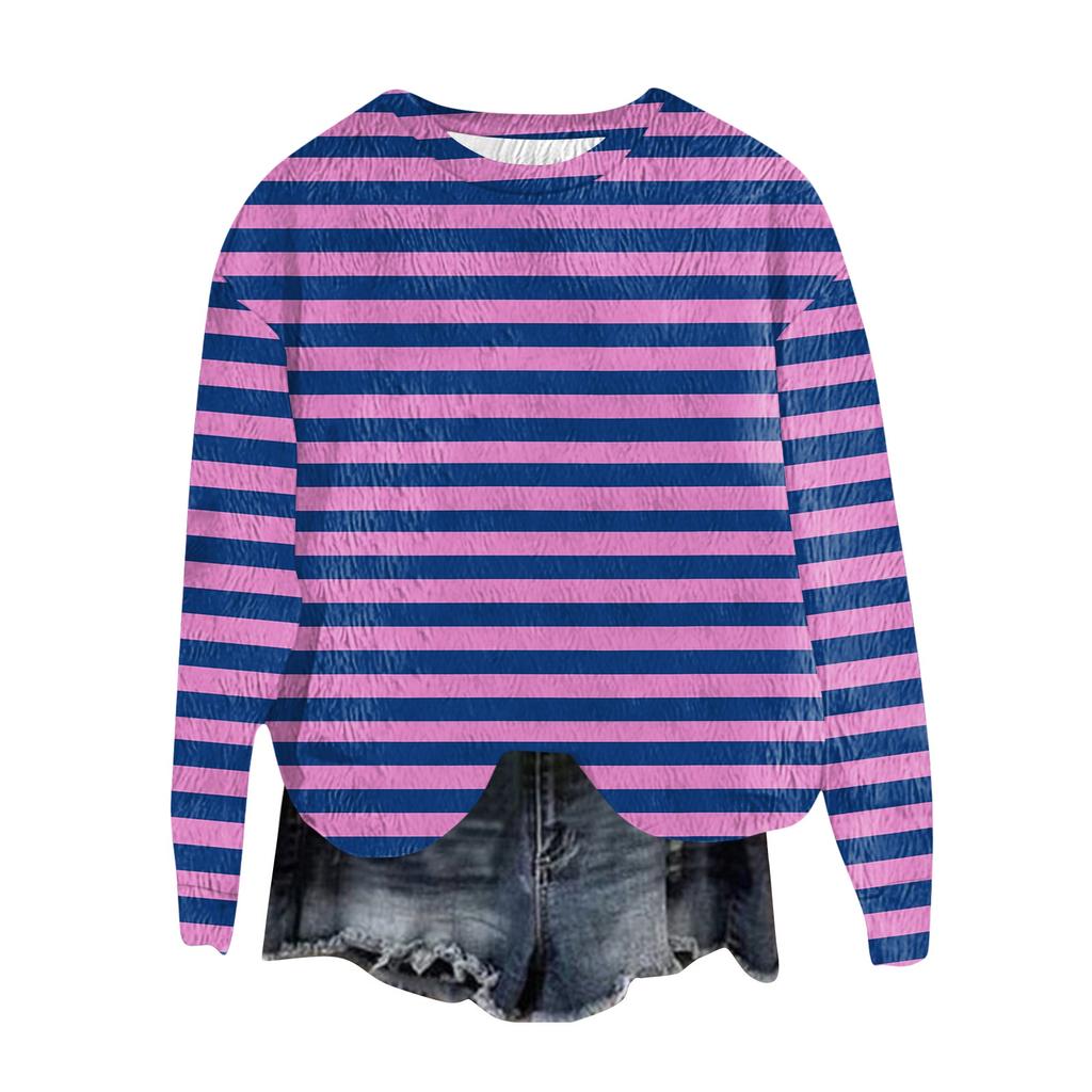 Женский модный пуловер с круглым вырезом, футболка с длинным рукавом, с принтом