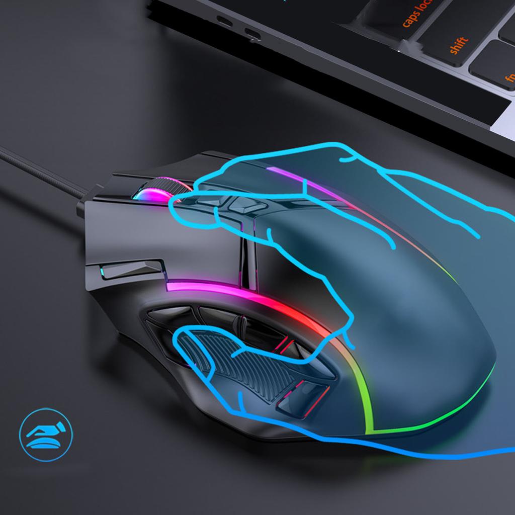 Игровая мышь RGB проводная 12800DPI 12 клавиш макроопределение компьютерные сменные аксессуары