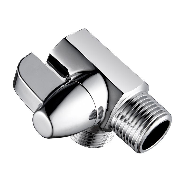 Brass Shower Head Water Separator Chrome Plated Wall Mount Bathroom Faucet One-In Two-Out Changeover Valve Modern Simple Design
