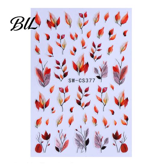Autumn Nail Decals Leaf Art Stickers, Waterproof Fall Maple Leaves Manicure Decals, Self-Adhesive Stickers for Women and Girls DIY