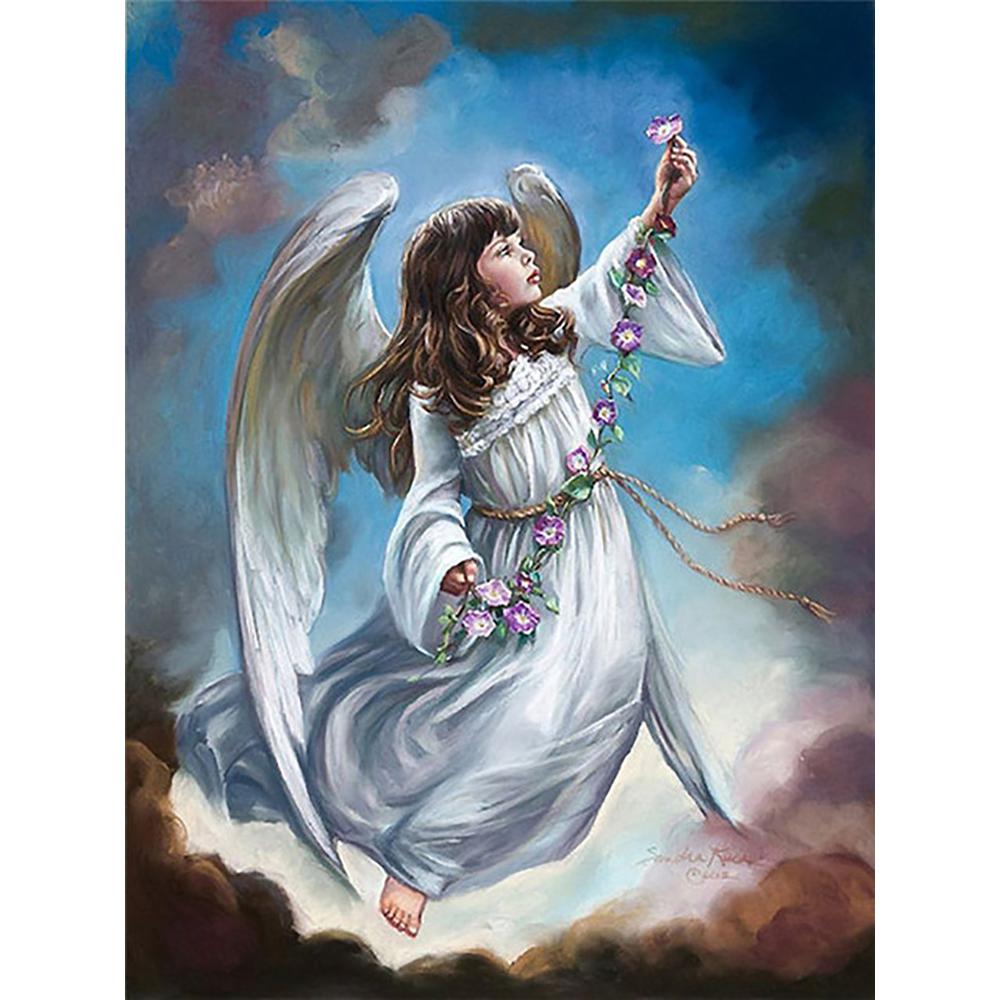 5D DIY Алмазная картина Вышивка крестиком Ангел Алмазная вышивка Портрет Мозаика Картина Rhinestone House Decor