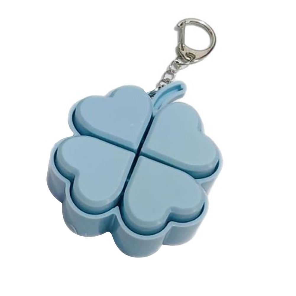 Lucky Four Leaf Clover Keyboard Keychain Flashing Light Mechanical Button Stress Relief Pendant Anxiety Relief Bag Charm Gifts
