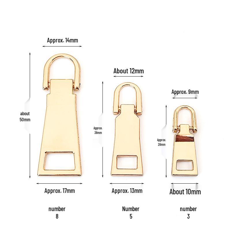 Size 3/5 Detachable Metal Zipper Pull Tab Accessory for Bags and Clothing Replacement